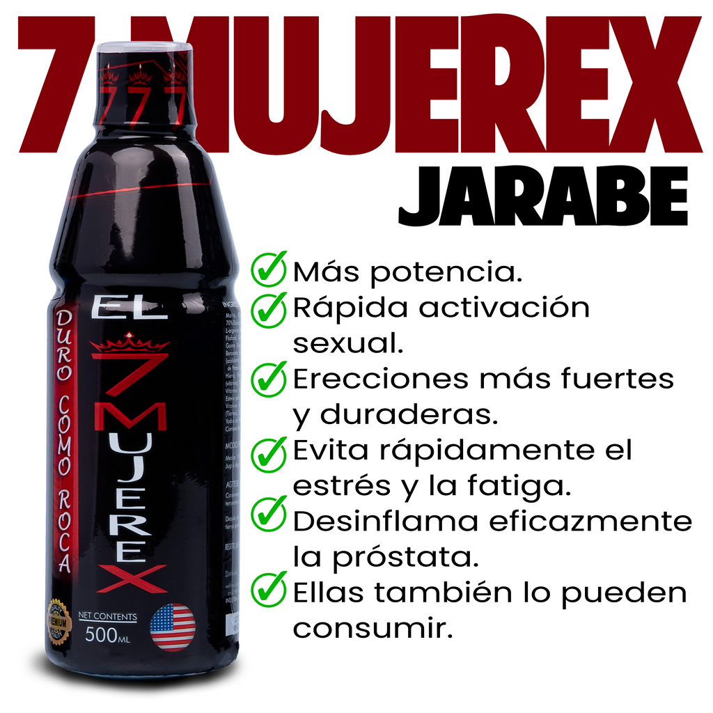 Jarabe 7 Mujerex + Rinho Extra Fuerte Spray + Obsequio Pastillas Mero Macho
